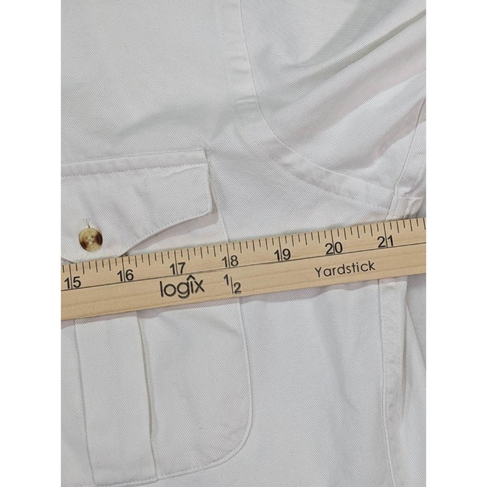 Club Monaco Shirt Mens S White 100% Cotton Coastal Cabincore Safari Utilitarian - Picture 7 of 11